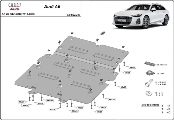 Protection de la boîte de vitesse Audi A6 A6