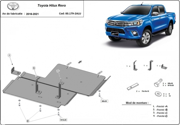 Protection du différentiel  Toyota Hilux Revo - Aluminium