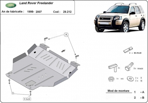 Protection sous moteur et de la boîte de vitesse Land Rover Freelander 1