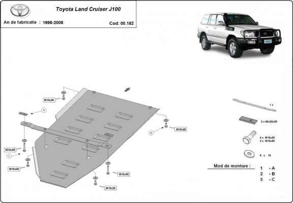 Protection de la boîte de vitesse Toyota Land Cruiser J100