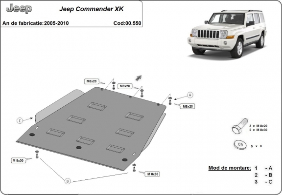 Protection de la boîte de vitesse Jeep Commander - JL