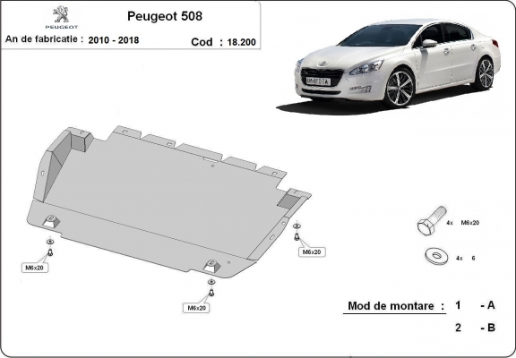 Protection sous moteur et de la boîte de vitesse Peugeot 508