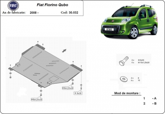 Protection sous moteur et de la boîte de vitesse Fiat Fiorino