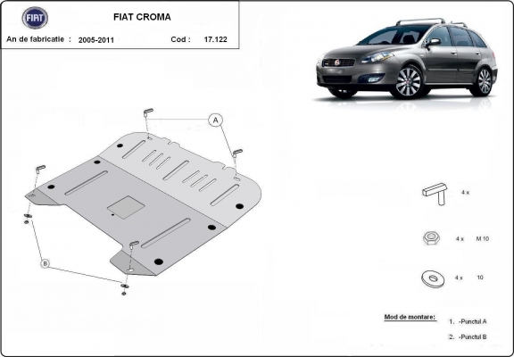 Protection sous moteur et de la boîte de vitesse Fiat Croma