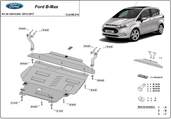 Protection sous moteur et de la boîte de vitesse Ford B-Max