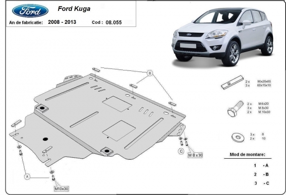 Protection sous moteur et de la boîte de vitesse Ford Kuga