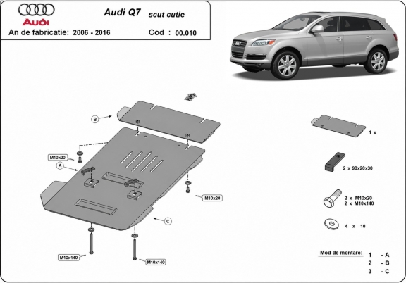 Protection de la boîte de vitesse Audi Q7