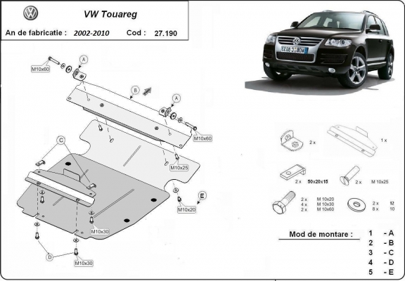 Protection Sous Moteur Volkswagen Touareg 7L
