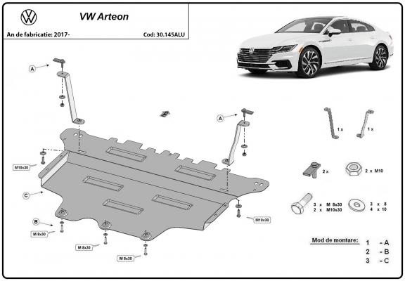 Aluminium protection sous moteur et de la boîte de vitesse VW Arteon