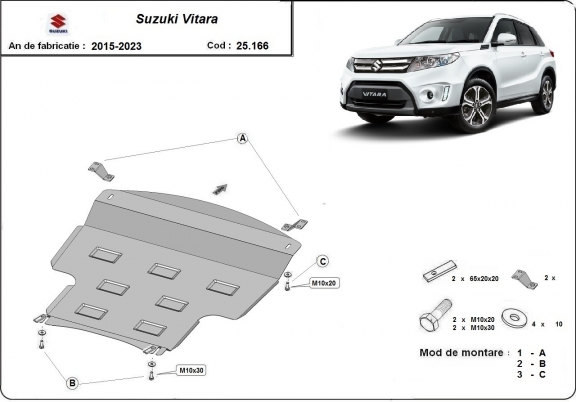 Protection sous moteur et de la boîte de vitesse Suzuki Vitara