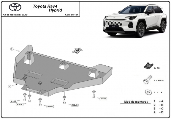 Protection du différentiel Toyota RAV 4 Hybrid