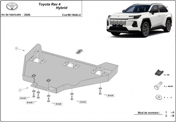 Aluminium protection du différentiel Toyota Rav4