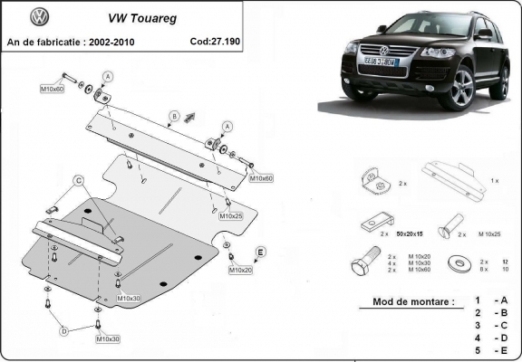 Protection Sous Moteur Volkswagen Touareg 7L