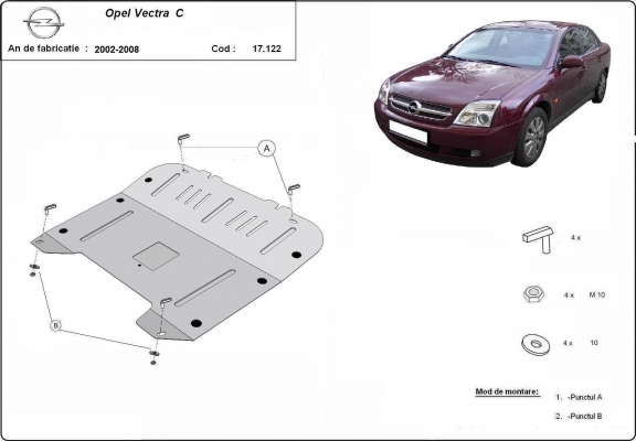 Protection sous moteur et de la boîte de vitesse Opel Vectra C
