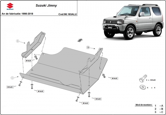 Protection sous moteur et de la boîte de vitesse Suzuki Jimny - aluminium