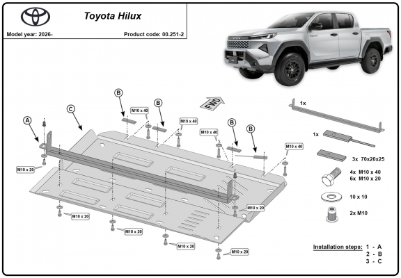 Protection du différentiel  Toyota Hilux