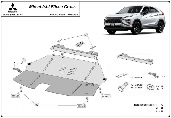Protection Sous Moteur Mitsubishi Eclipse Cross - Aluminium