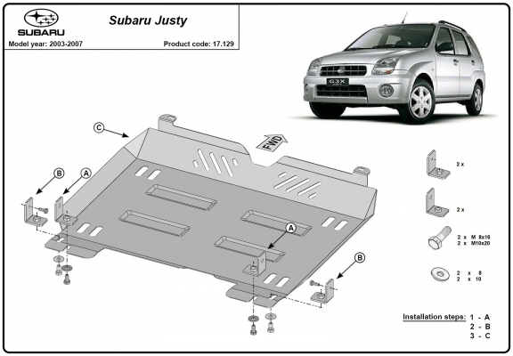 Protection Sous Moteur Subaru Justy