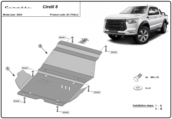 Protection Sous Moteur Cirelli 8- Aluminium