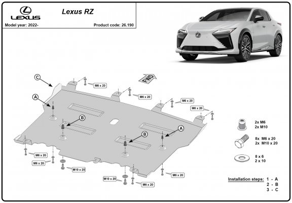 Protection sous moteur et de la boîte de vitesse Lexus RZ