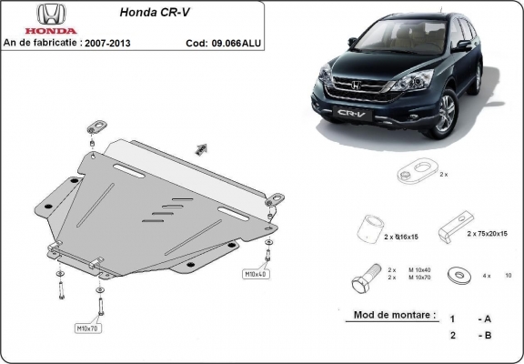 Aluminium protection sous moteur et de la boîte de vitesse Honda CR-V 