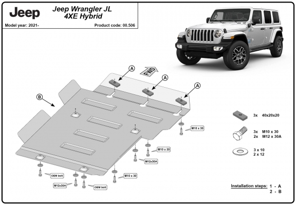 Protection de la boîte de vitesse Jeep Wrangler - JL