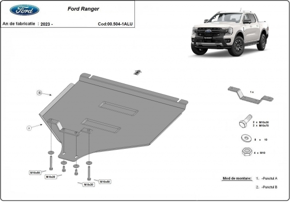 Aluminium protection de la boîte de vitesse Ford Ranger