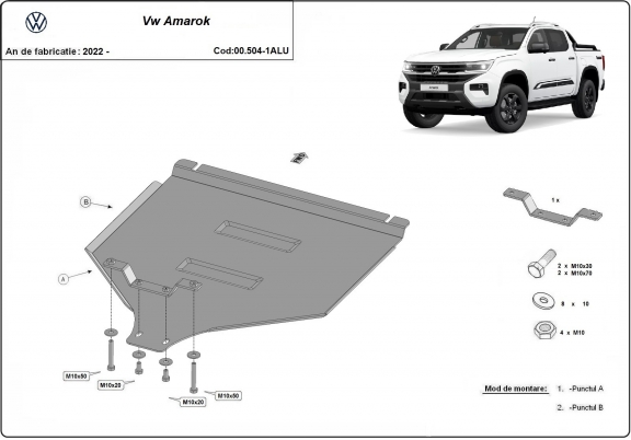 Aluminium protection de la boîte de vitesse Volkswagen Amarok