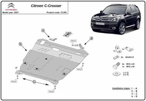 Protection sous moteur et de la boîte de vitesse Citroen C - Crosser