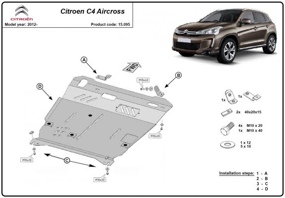 Protection sous moteur et de la boîte de vitesse Citroen C4 Aircross