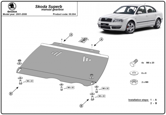 Protection de la boîte de vitesse Skoda Superb - manuelle