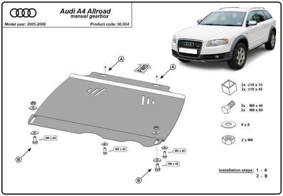 Protection de la boîte de vitesse Audi A4  B7 All Road - manuelle