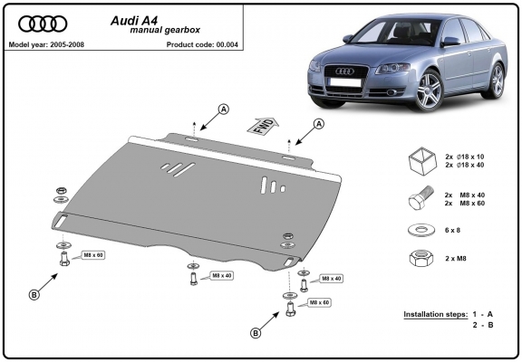 Protection de la boîte de vitesse Audi A4  B7 - manuelle