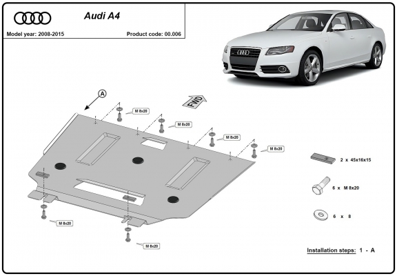 Protection de la boîte de vitesse Audi A4 4 B8