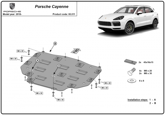 Protection de la boîte de vitesse Porsche Cayenne