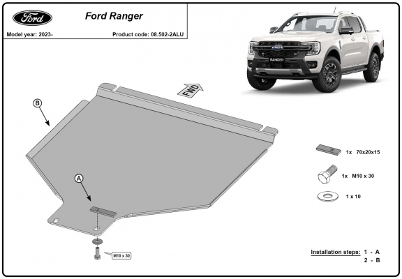 Aluminium protection de la boîte de vitesse Ford Ranger