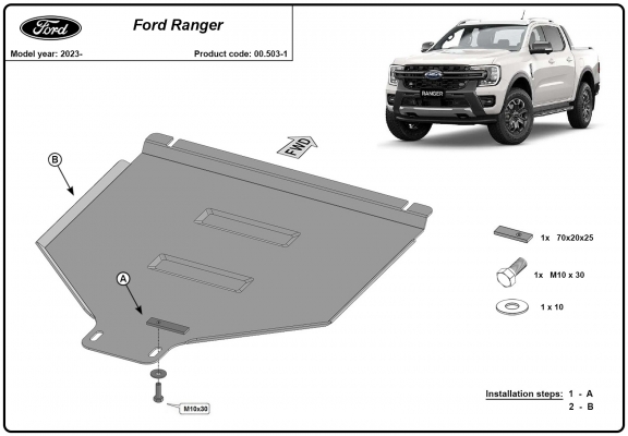Protection de la boîte de vitesse automatique Ford Ranger