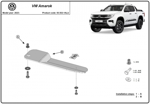 Protection de filtre à carburant Volkswagen Amarok - Aluminium