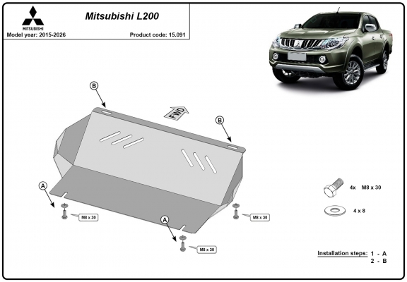 Protection de radiateur Mitsubishi L200