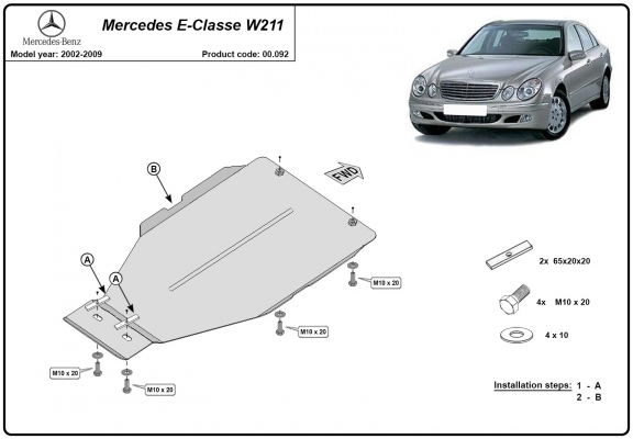Protection de la boîte de vitesse Mercedes E-Clasee W211 automatique