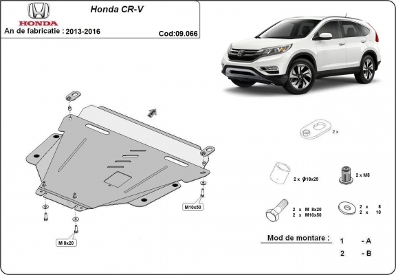 Protection sous moteur et de la boîte de vitesse Honda CR-V Gen 4