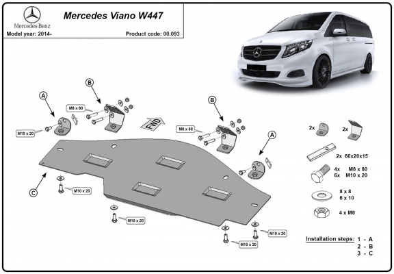 Protection EGR, system STOP&GO Mercedes Viano W447 4x2, 1.6 D