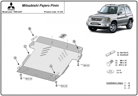 Protection Sous Moteur Mitsubishi Pajero Pinin
