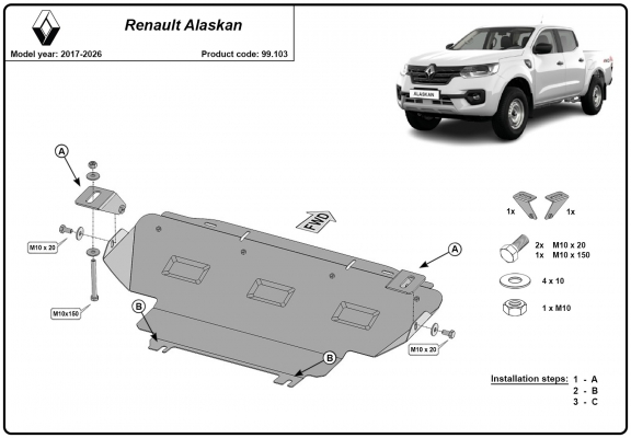 Protection de radiateur Renault Alaskan