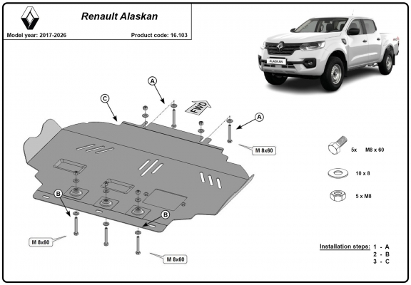 Protection Sous Moteur Renault Alaskan