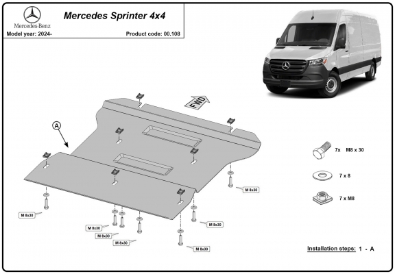 Protection de la boîte de vitesse Mercedes Sprinter 4x4