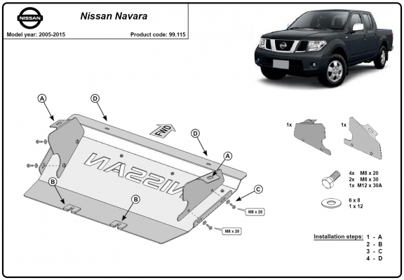 Protection de radiateur Nissan Navara D40